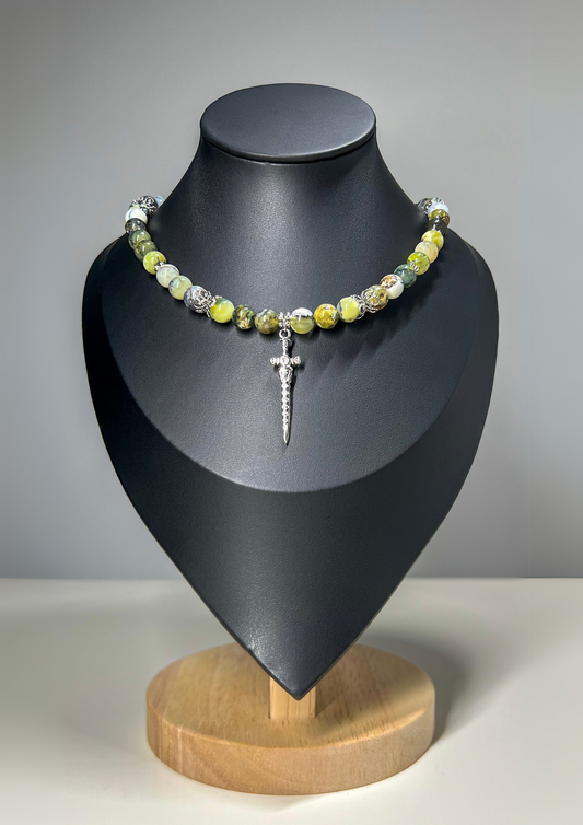 Collier Saltus - Pierres semi-précieuses (Agate verte)