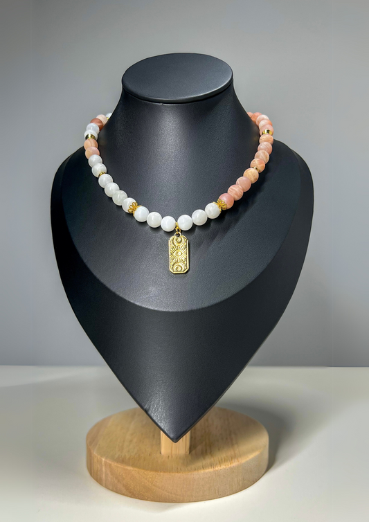 Collier Krem - Pierres semi-précieuses (Sunstone)
